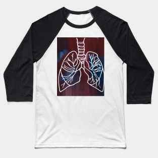 Abstract Gouached Lungs Baseball T-Shirt